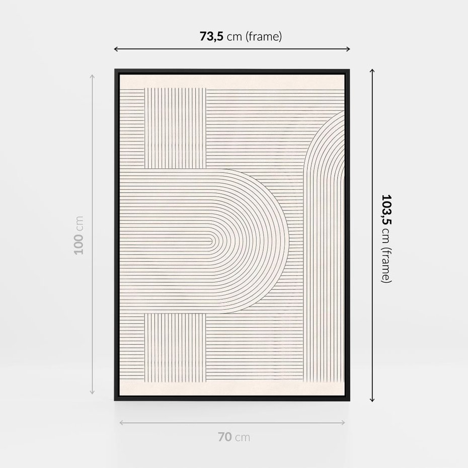 Obraz w ramie 70x100 - Geometryczna Elegancja Mid Century - mid century, minimalizm - rama czarna