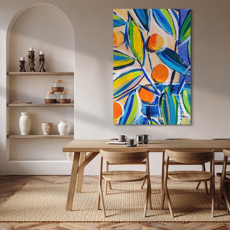 Obraz na płótnie 80x120 - Cytrusowa Abstrakcja - abstrakcja, owoce cytrusowe