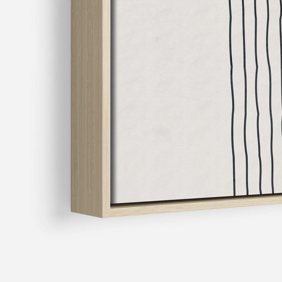 Obraz w ramie 80x80 - Bezczasowe Wspomnienia - abstrakcyjna akwarelowa plama, nieregularne kreski - rama drewno