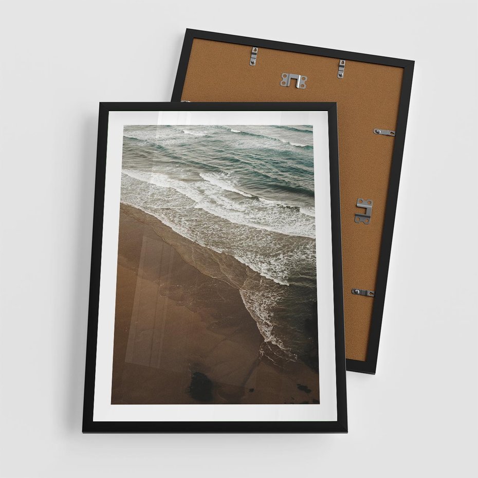 Plakat w ramie 50x70 - Spokój nad plażą - plaża, morze - rama czarna