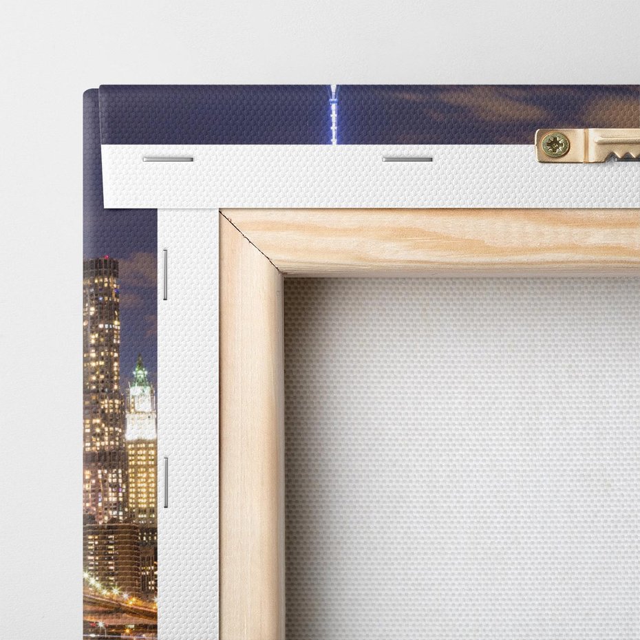 Obraz na płótnie 100x70 - Most Manhattan nocą: Niezwykła Widok - most, Nowy Jork