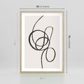Plakat w ramie 50x70 - Migotliwa Kreatywność - abstrakcyjne szkicowane linie, minimalizm - rama drewno