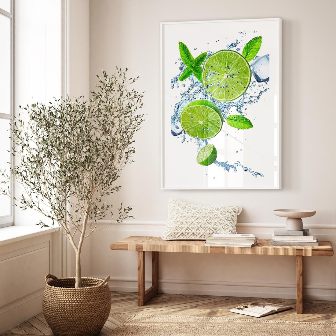 Plakat bez ramy 40x50 - Świeżość i Witalność - limonka, owoce