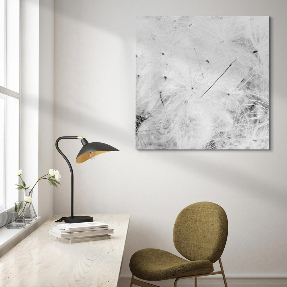 Obraz na płótnie 80x80 - Zdmuchnięty Puch - dmuchawce, delikatne