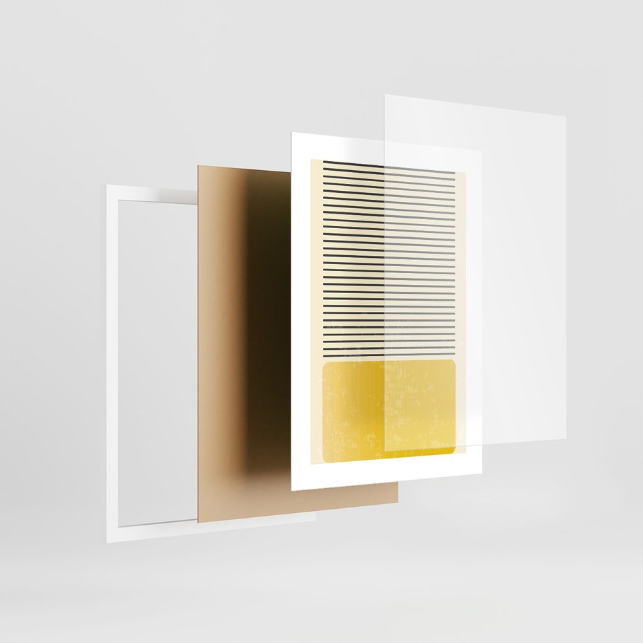 Zestaw obrazy w ramie 50x70 galeria - Symetria, graficzna, minimalizm - rama biała