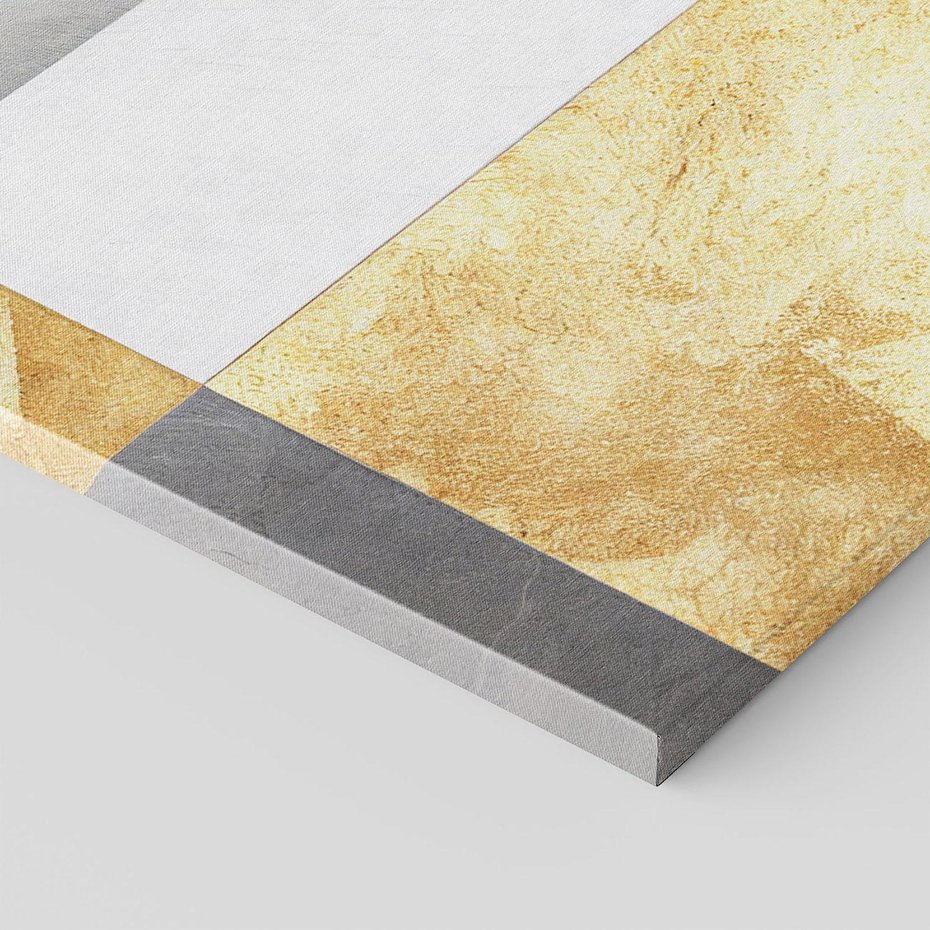 Obraz na płótnie 70x100 - Marmur w Geometrycznych Kształtach - geometryczne linie, złoto i szarość