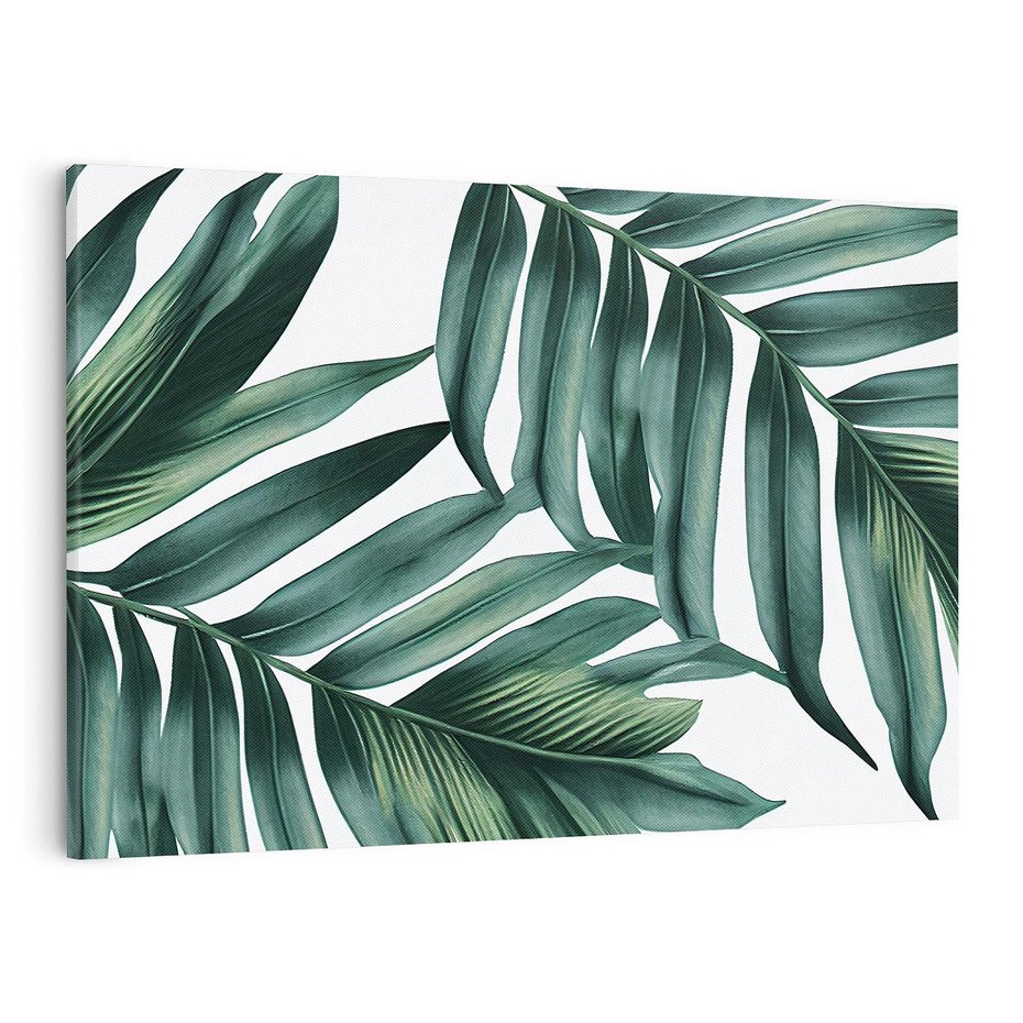 Obraz na płótnie 120x80 - Ruchome liście czasu - liście palmy, tropikalne