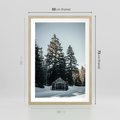 Plakat w ramie 50x70 - Chatka w Górach w Czasie Zimy - chatka w górach, zima - rama drewno