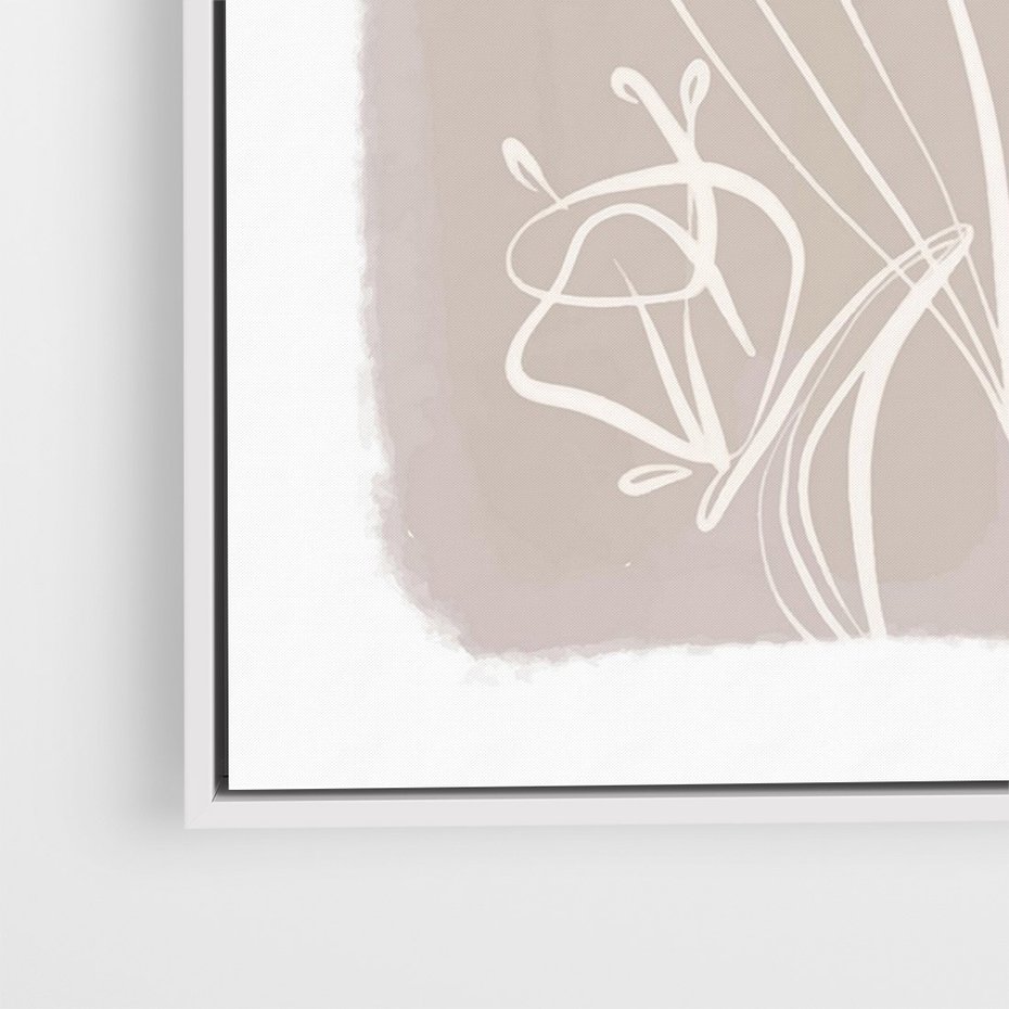 Obraz w ramie 80x120 - Pastelowe Nastroje - nowoczesny subtelny plakat, beżowy - rama biała