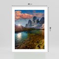 Plakat bez ramy 40x50 - Jezioro wśród majestatycznych gór - jezioro, góry