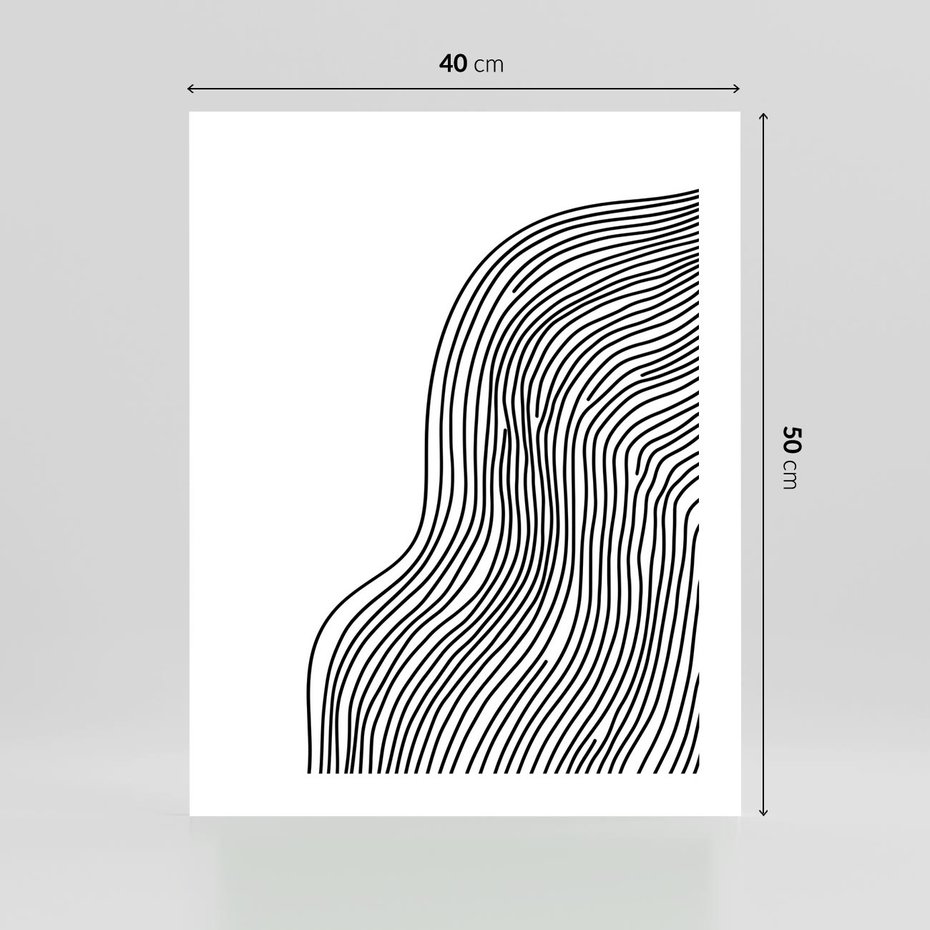 Plakat bez ramy 40x50 - Refrakcje Przestrzeni - mnimalistyczna forma, czarne linie