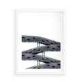 Plakat w ramie 50x70 - Monochromatyczna Sztuka Nowoczesnych Budynków - architektura, nowoczesne formy - rama biała