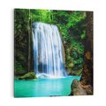 Obraz na płótnie 50x50 - : Moc Natury - wodospad, rzeka