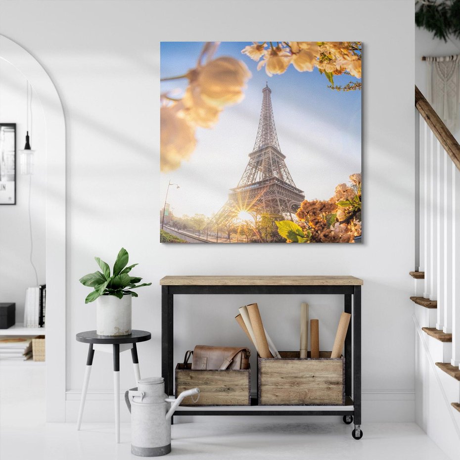 Obraz na płótnie 40x40 - Ikona Paryża - Wieża, Eiffla