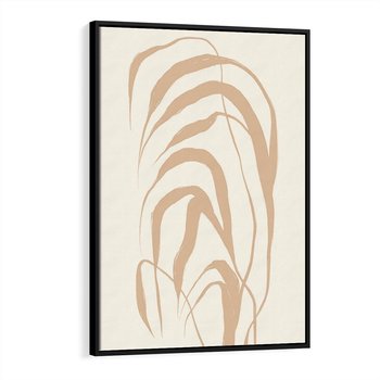 Obraz w ramie 70x100 - Formy Nowoczesności - minimalistyczny plakat, liście palmy - rama czarna