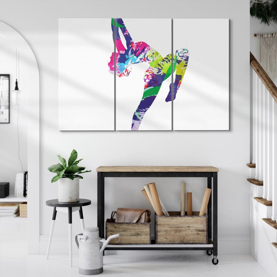 Obraz na płótnie 120x80 - Taniec w akwareli - taniec, akwarela