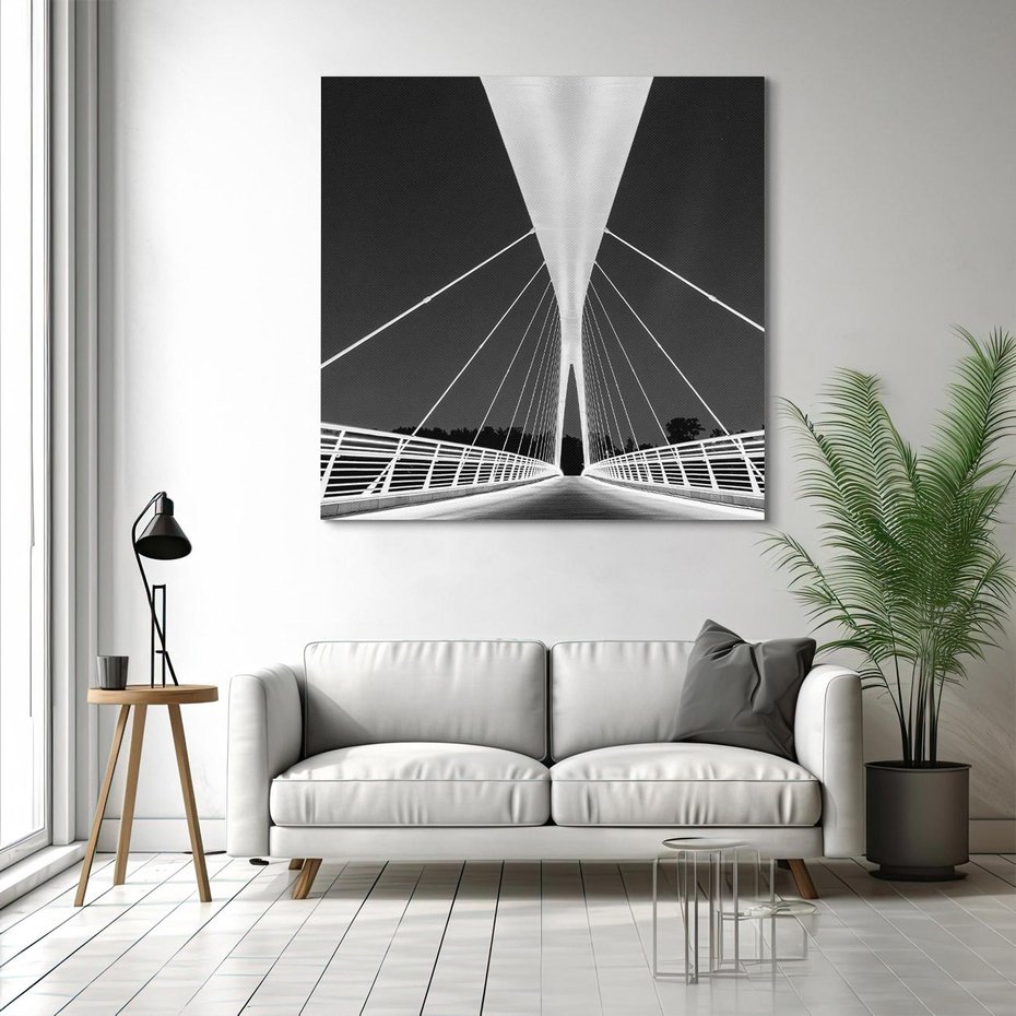 Obraz na płótnie 40x40 - Most nocą - Architektura - most, noc