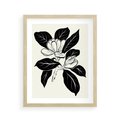 Plakat w ramie 40x50 - Spojrzenie w kształty kwiatów - kwiaty magnolii, minimalizm - rama drewno