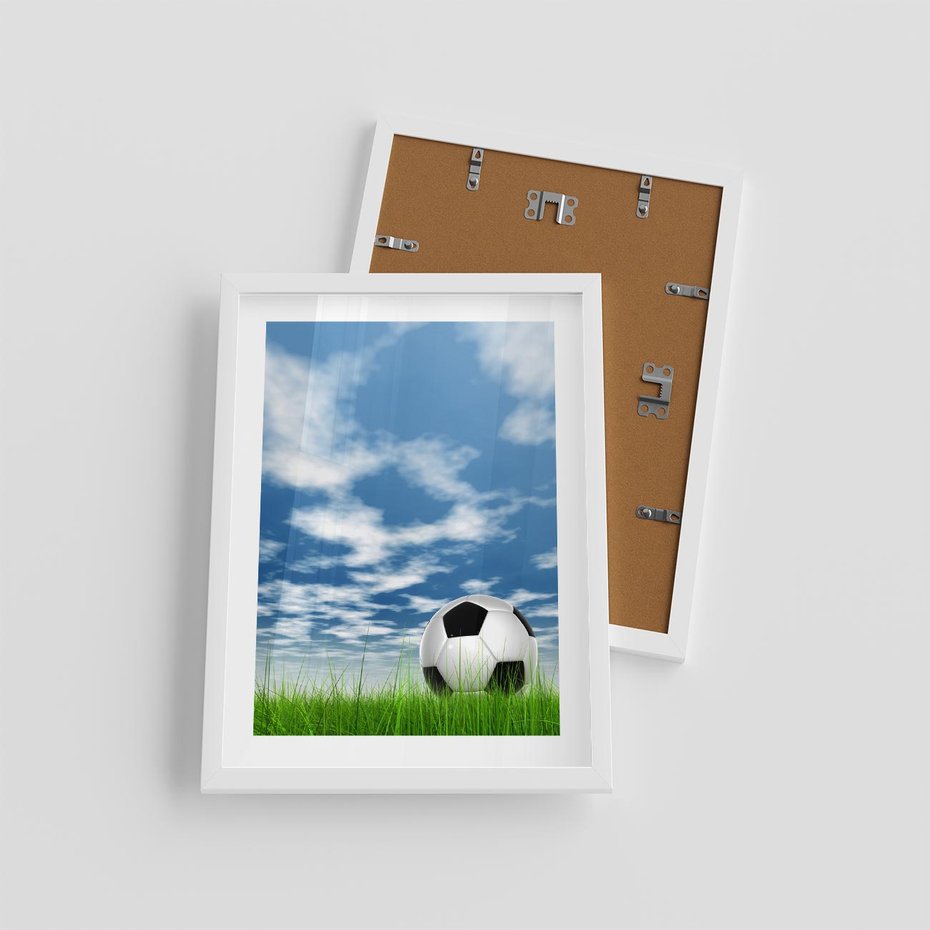 Plakat w ramie 30x40 - Piłkarska Pasja - piłka, nożna - rama biała