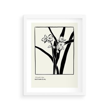 Plakat w ramie 40x50 - Symfonia kwiatowej ekspresji - kwiat, grafika - rama biała