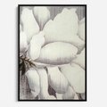 Obraz w ramie 70x100 - Tekstura Kwiatu - białe kwiaty, duży kwiat - rama czarna