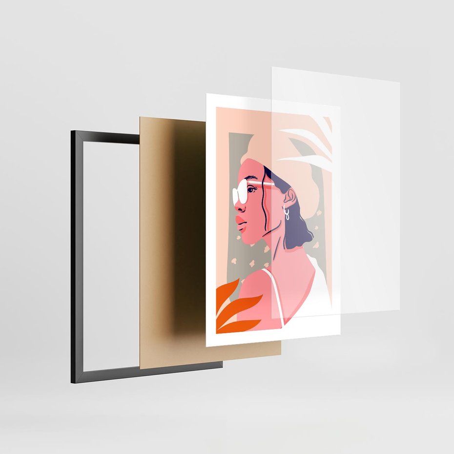 Plakat w ramie 50x70 - Kobieca Esencja - nowoczesny plakat, styl retro - rama czarna