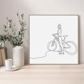 Obraz w ramie 80x80 - Minimalistyczna Przejażdżka - szkic, minimalizm - rama drewno