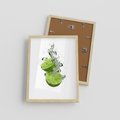 Plakat w ramie 30x40 - Kuchenne limonki na stole - limonki, kuchnia - rama drewno