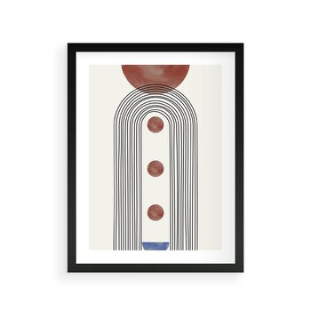 Plakat w ramie 40x50 - Symfonia Kształtów - nowoczesny plakat, styl midcentury - rama czarna