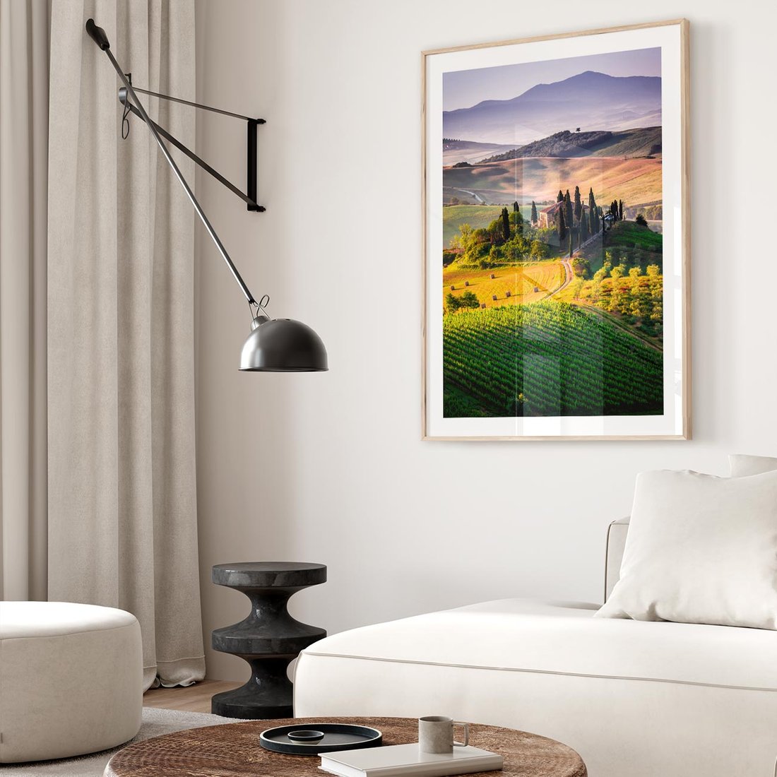 Plakat w ramie 40x50 - Pejzaż w perspektywie - pejzaż, perspektywa - rama drewno