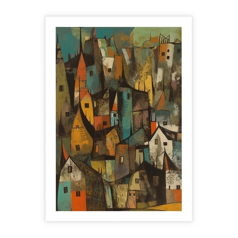 Plakat bez ramy 50x70 - Przenikające Wizje - abstrakcyjny obraz, sztuka abstrakcji