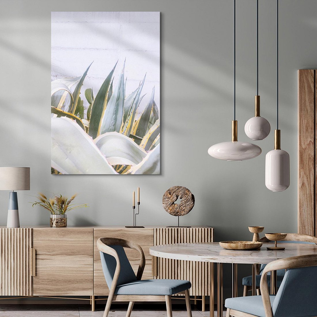 Obraz na płótnie 80x120 - Sukulentowe liście - liście, sukulenty