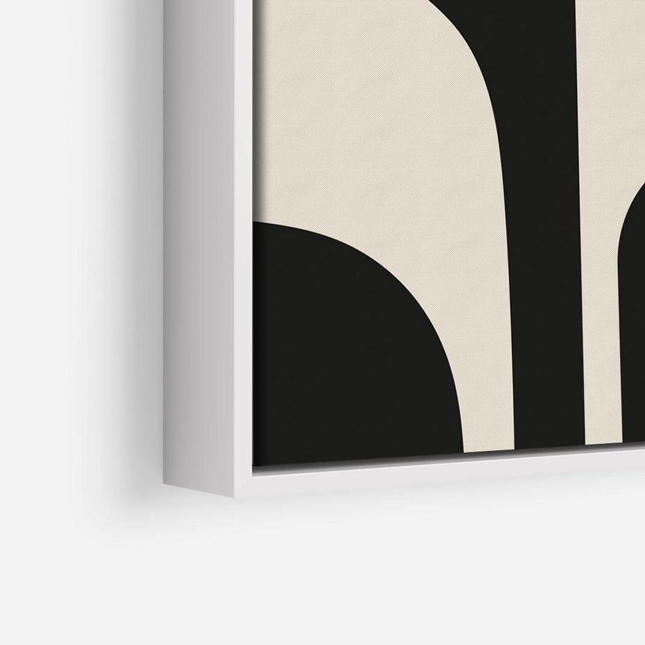 Obraz w ramie 80x80 - Abstrakcyjne Linie - boho plakat, rycina - rama biała