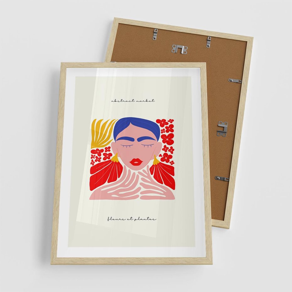 Plakat w ramie 50x70 - Bezgraniczne Rytmy - kobieta, sztuka abstrakcyjna - rama drewno