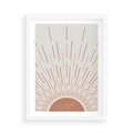 Plakat w ramie 50x70 - Słońce w Stylu Boho - słońce, grafika boho - rama biała