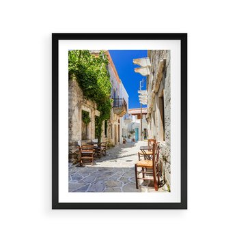 Plakat w ramie 40x50 - Magiczny Spacer - uliczka, perspektywa - rama czarna