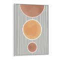 Obraz w ramie 50x70 - Taniec Linii - abstrakcyjna nowoczesna sztuka, koła okręgi - rama biała