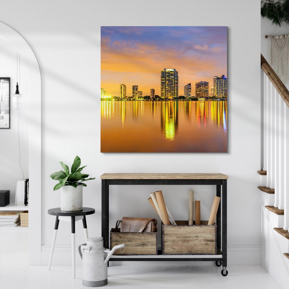 Obraz na płótnie 30x30 - miasto świateł - Miami, Floryda