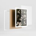 Plakat w ramie 40x50 - Czyste Piękno - białe kwiaty, białe róże - rama biała
