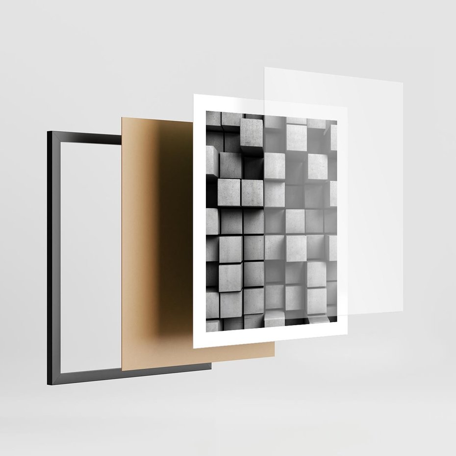 Plakat w ramie 40x50 - Geometryczne Elegancje - nowoczesny, geometryczny - rama czarna