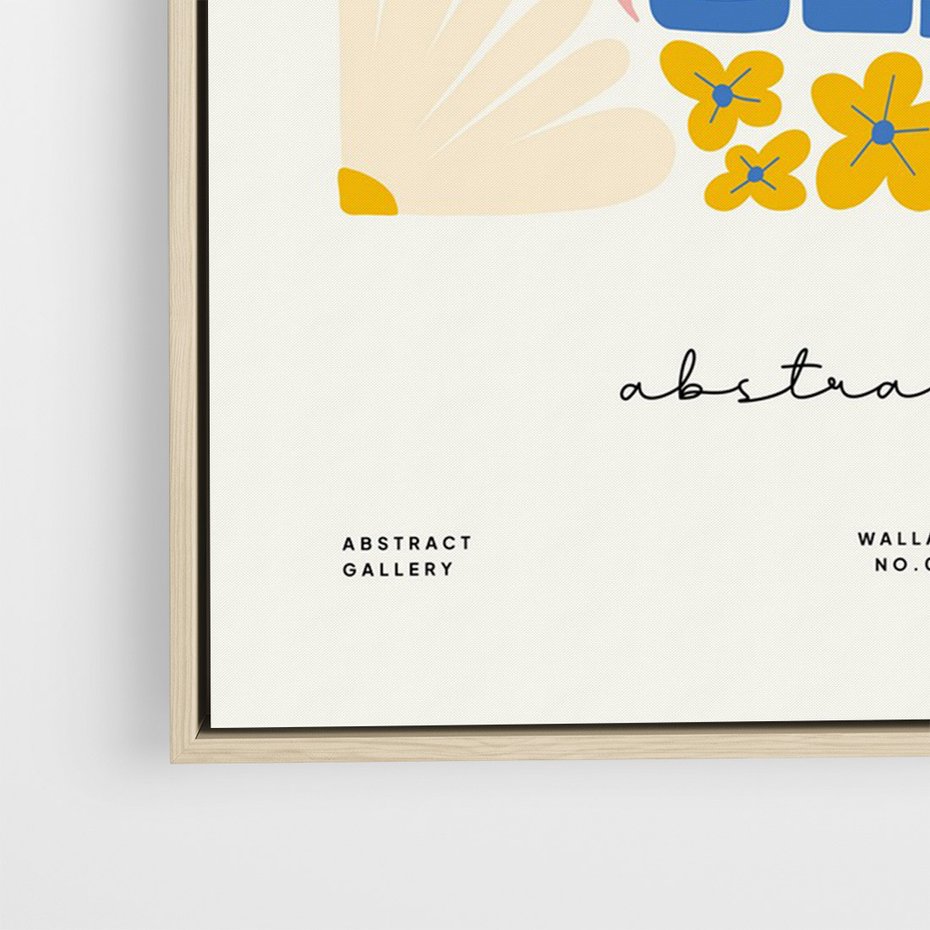 Obraz w ramie 70x100 - Złote Impulsy - typografia, kwiaty - rama drewno