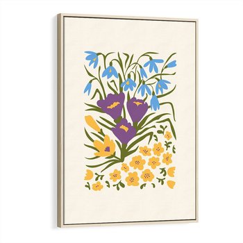 Obraz w ramie 50x70 - Kwiatowe Przenikanie - kwiaty, sztuka nowoczesna - rama drewno
