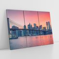 Obraz na płótnie 120x80 - Zachód słońca na moście w Nowym Jorku - zachód, słońca