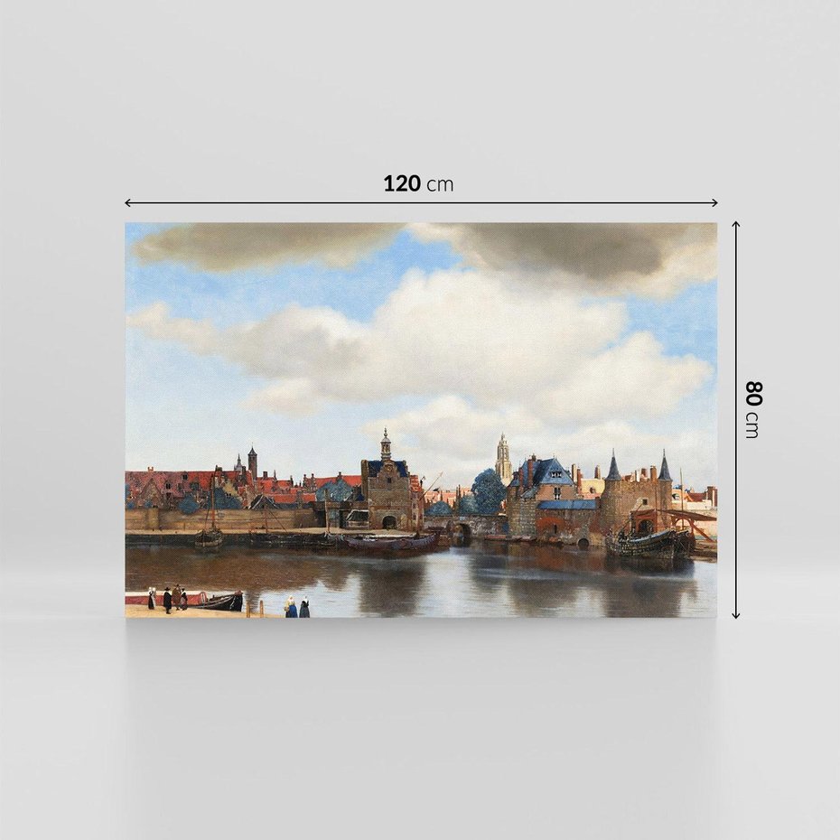 Obraz na płótnie 120x80 - "View of Delft" Johann Vermeer (1660–1661) - Reprodukcja - reprodukcja, obraz na płótnie