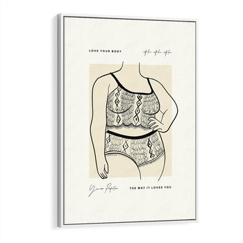 Obraz w ramie 80x120 - Spojrzenia Wewnętrznych Widoków - nowoczesna sztuka kobieca, plakat - rama biała