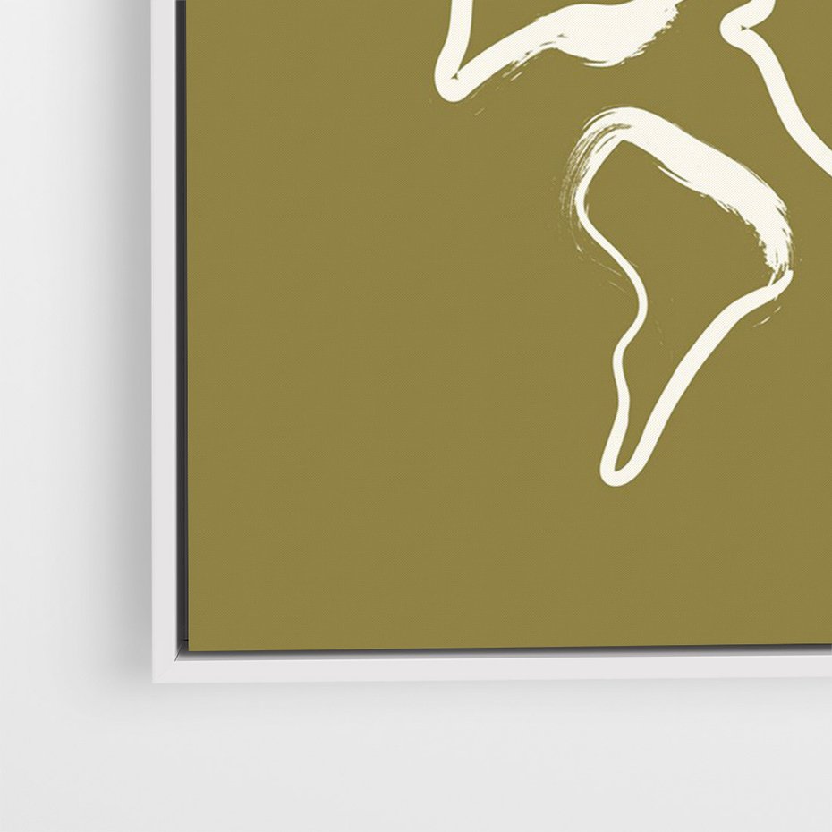 Obraz w ramie 80x120 - Przenikające Barwy - abstrakcyjna roślina, kwiaty - rama biała