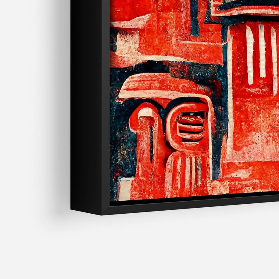 Obraz w ramie 50x50 - Mistyka Wschodnich Światów - orientalna sztuka, nawiązanie do Japonii - rama czarna