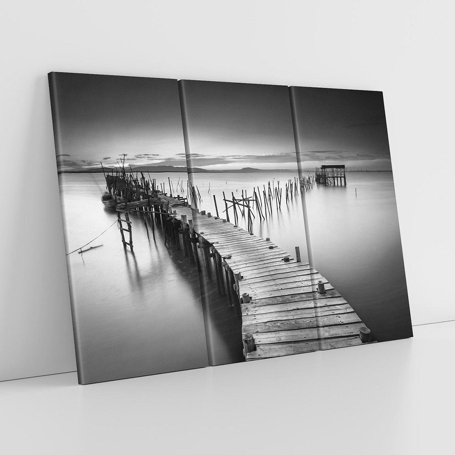 Obraz na płótnie 120x80 - Spokój natury - jezioro, molo