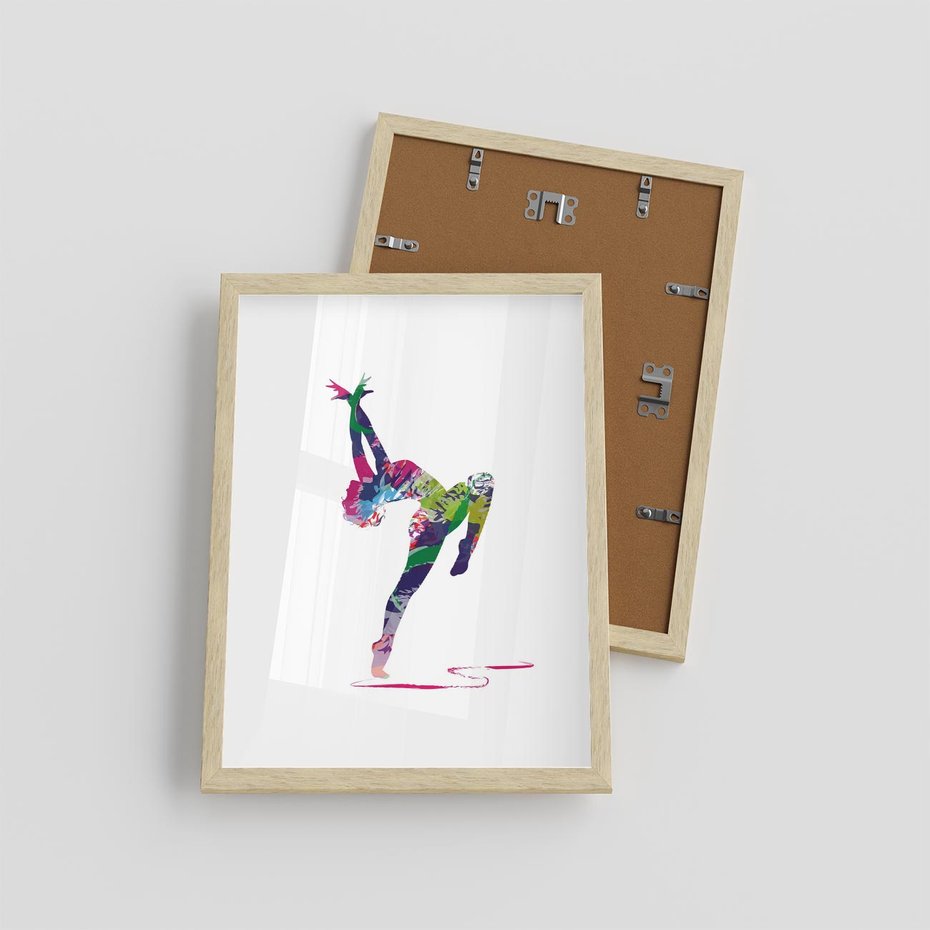 Plakat w ramie 30x40 - Taniec w akwareli - taniec, akwarela - rama drewno