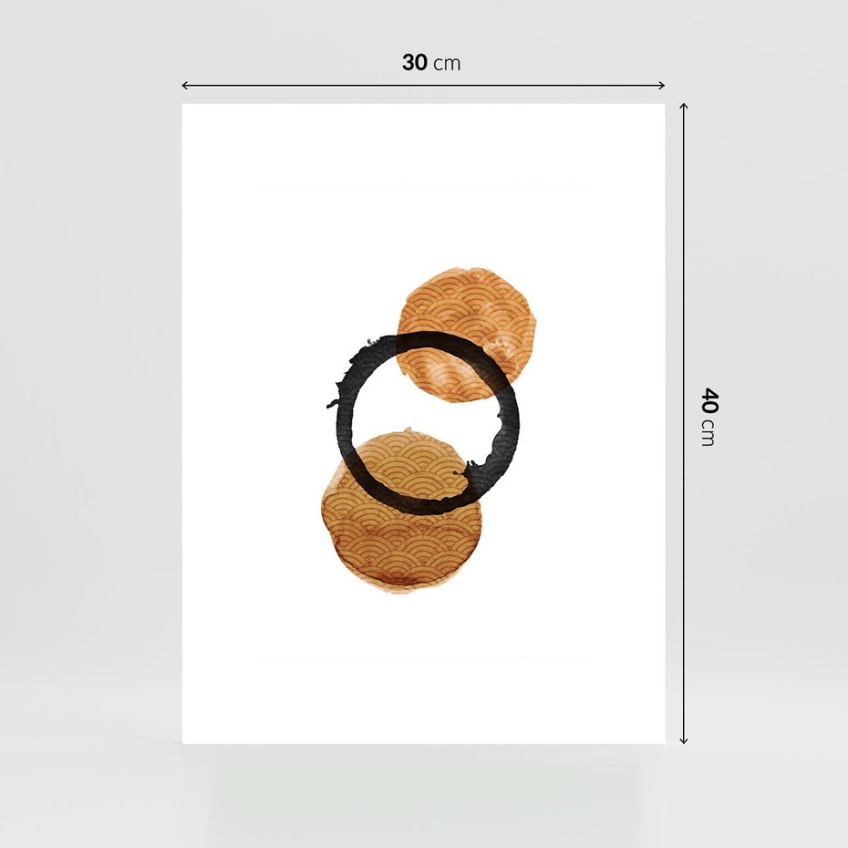 Plakat bez ramy 30x40 - Japandi Geometria: Minimalistyczna Grafika - japońska sztuka, geometria